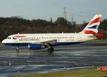 British Airways, G-EUPM, Airbus A 319-100, 2009.11.14, DUS, Dsseldorf, Germany