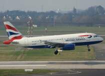 British Airways, G-EUPP, Airbus A 319-100, 2009.03.17, DUS, Dsseldorf, Germany