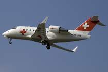 Swiss Air Ambulance, HB-JRB, Bombardier, CL-600-2B16 Challenger 604, 03.10.2009, LUG, Lugano, Switzerland 

