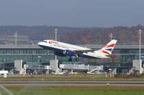 Ein Airbus A-319-131 von British Airways mit der Kennung G-EUOG aufgenommen am 01.11.2007 auf dem Flughafen Zrich