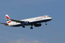 Ein Airbus A-321-231 von British Airways mit der Kennung G-EUXI aufgenommen am 15.09.2007 auf dem Flughafen Zrich