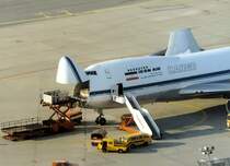 Boeing 747 F mit offener Frachttr, Hamburg, Sommer 1987