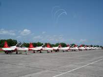  Trkische Sterne , Kunstflugstaffel der trkischen Luftwaffe,
fliegt den amerikanischen berschalljger Northrop F-5,
zhlt zu den besten Teams der Welt,
Colmar-Meyenheim Juni 2006