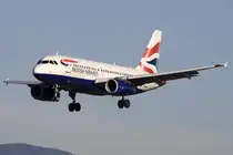 British Airways, G-EUOF, Airbus, A319-131, 25.11.2009, GVA, Geneve, Switzerland

