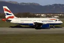 British Airways, G-EUPM, Airbus, A319-131, 25.11.2009, GVA, Geneve, Switzerland

