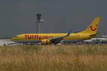 Die D-ATUI fliegt derzeit noch mit blauen Winglets durch die Gegend. Das Foto stammt vom 09.07.2007