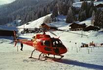 Der BOHAG-Helikopter  HB-ZKT  im Einsatz am Adelbodner-Weltcup am 10. Januar 2010