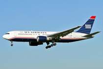 US Airways Boeing 767-201(ER) im Endanflug auf Rwy 14  (Zrich, 13.7.2007)