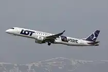 LOT Polish Airlines, SP-LNI, Embraer ERJ-195LR, msn: 19000240,  Visit North Moravia , 09.März 2024, GVA Genève, Switzerland.
