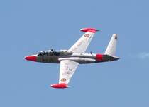 Der letzte noch fliegende Magister trgt den Satz  The Last of the many  auf den Tragflchen...das Foto stammt vom 17.07.2007