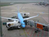 Eine Hapag-Lloyd-Maschine aus dem Flughafen Dsseldorf International. (23.12.2006)