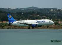 Condor A 320-212 D-AICA kurz vor der Landung in Korfu am 17.07.2010