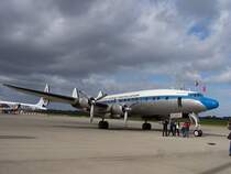 L-1049F Super Constellation Baujahr 1955. Die Breitling Super Constellation „Star of Switzerland“ ist eine der letzten fliegenden Super Constellations weltweit. Gesehen bei den Airport Days Hamburg 2007