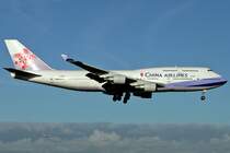China Airlines Boeing 747-409 , B-18203 , im Landeanflug auf Rwy. 36R , AMS 7.Sept. 2007