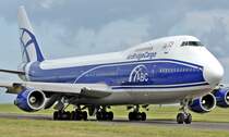 AirBridgeCargo , Boeing 747-243F(SCD) , VP-BIB , auf dem Rollweg zum Start auf Rwy 06 , Luxemburg 9.Sept. 2007