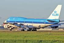 KLM - Royal Dutch Airlines Boeing 747-406(M),PH-BFS, bei der Landung auf der Runway 36R,  Amsterdam 7.Sept. 2007