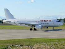 Air Berlin A 319 D-ABGF in Berlin TXL am 05.09.2007 - vermutlich wird diese Maschine als n�chstes Air Berlin Flugzeug das neue Design tragen