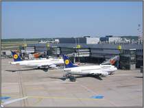 Flughafen D�sseldorf am 03.05.2007. Im Bild Maschinen der Lufthansa.