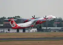 Air Berlin  De Havilland Canada DHC-8-402Q D-ABQC beim Start in Berlin-Tegel am 03.10.2010