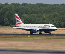 British Airways A 319-131 G-EUPZ bei der Landung in Berlin-Tegel am 03.07.2010