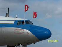 L-1049F Super Constellation  „Star of Switzerland“. 
Baujahr 1955. Besuch bei den Airport Days in Hamburg. 