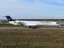 AirOne CRJ9 EI-DRK Berlin TXL 03.02.2008 - fast die gesamten Typen der AirOne kann man in TXL aufnehmen. Dazu geh�ren auch die A 320er und die B 734. In dieser Woche waren die CRJ900 im Plan