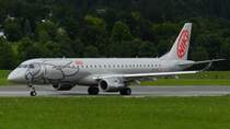 INN Innsbruck-Kranebitten, Austria,
18.Juni 2011,
Niki  Embraer 190-100LR, 
OE-IHE, turn onto Rwy 08 to CFR (Corfu)
