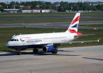 British Airways A 319-131 G-EUPJ bei der Ankunft in Berlin-Tegel am 30.04.2011