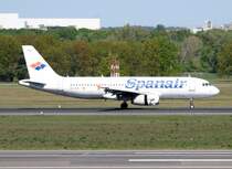 Spanair A 320-232 EC-IVG nach der Landung in Berlin-Tegel am 30.04.2011
