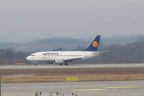 Lufthansa Boeing B737-500  Hildesheim  ist gelandet als Flug LH 1070 aus M�nchen; Dresden-Klotzsche, 11.02.2008

