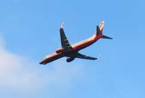 Eine Boeing 737-800 (B7378) der AIR BERLIN als Flug AB 4695 aus Teneriffa mit Kurs auf den Flughafen Dresden-Klotzsche; 16.02.2008
