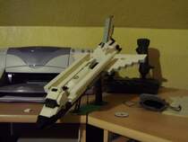 Mein Space Shuttle selbst geplant und gebaut. Mit offener Ladebucht.
