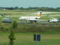 Eine Maschine der DDR-Fluggesellschaft Interflug, abgestellt auf dem Flughafen Leipzig/Halle; 27.08.2007
