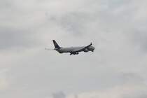 Da war was schief gelaufen.Lufthansa Airbus 340 beim Durchstartman�ver am 09.03.08 auf dem Flughafen Frankfurt/Main.