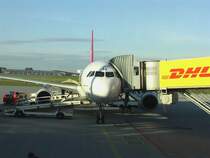 Ein Flugzeug einer bulgarischen Airline auf dem Flughafen Leipzig-Halle