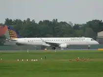 Lufthansa Regional(Augsburg Airways) Embraer ERJ-195LR D-AEME kurz vor dem Start in Berlin-Tegel am 13.08.2011