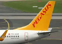 Pegasus Airlines, TC-AAZ  Mina , Boeing 737-800 wl (Seitenleitwerk/Tail), 28.07.2011, DUS-EDDL, Dsseldorf, Germany