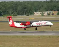 Air Berlin De Havilland Canada DHC-8-402Q D-ABQE bei der Landung in Berlin-Tegel am 22.05.2012