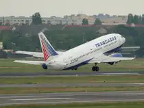 Transaero B 737-31S EI-DOH beim Start in Berlin-Tegel am 03.07.2012