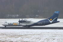 ATR 72-600 von Intersky beim Start in Friedrichshafen, aufgenommen am 26.01.2013