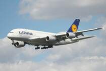 Lufthansa A 380-841 D-AIMA  Frankfurt am Main am 16.08.2012 bei der Landung in Frankfurt am Main 