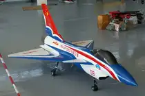 08, J-10 Fighter / Chengdu J-10 (China Air Force), 40-Jahre Jubil�ums-Airmeeting des DMFV (Deutscher Modellflieger Verband) auf dem Flugplatz der Fa.  GROB AIRCRAFT  am 07.07.20