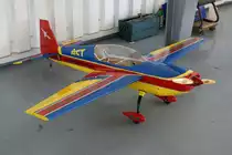 ohen, ? Unbekanntes Propellerflugzeug ?, 40-Jahre Jubil�ums-Airmeeting des DMFV (Deutscher Modellflieger Verband) auf dem Flugplatz der Fa.  GROB AIRCRAFT  am 07.07.20