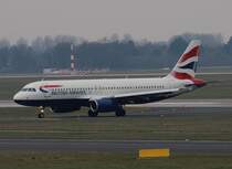 British Airways A 320-231 G-MIDT bei der Ankunft in Dsseldorf am 11.03.2013