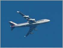 Boeing 747-4R7F der Cargolux (LX-LCV) aufgenommen im Norden von Luxemburg am 22.10.2013.