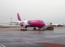 Airbus A319 Wizzair am 22.01.2007 in Budapest-Ferihegy.