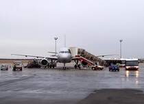 Airport Budapest-Ferihegy 22.01.2007 15:30 Uhr: Airbus A319 Germanwings ist pnktlich gelandet, in 25 Minuten geht's zurck nach Stuttgart, einschlielich tanken.