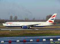 British Airways; G-BZHC. Flughafen Dsseldorf. 07.12.2008.