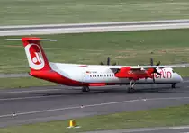 Air Berlin (LGW), D-ABQK (ex SkyWork HB-JIK), De Havilland Canada, 8Q-400, 02.04.2014, DUS-EDDL, Dsseldorf, Germany