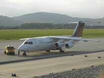 Eurowings BAe-146-300 kurz vor dem Start nach Frankfurt.